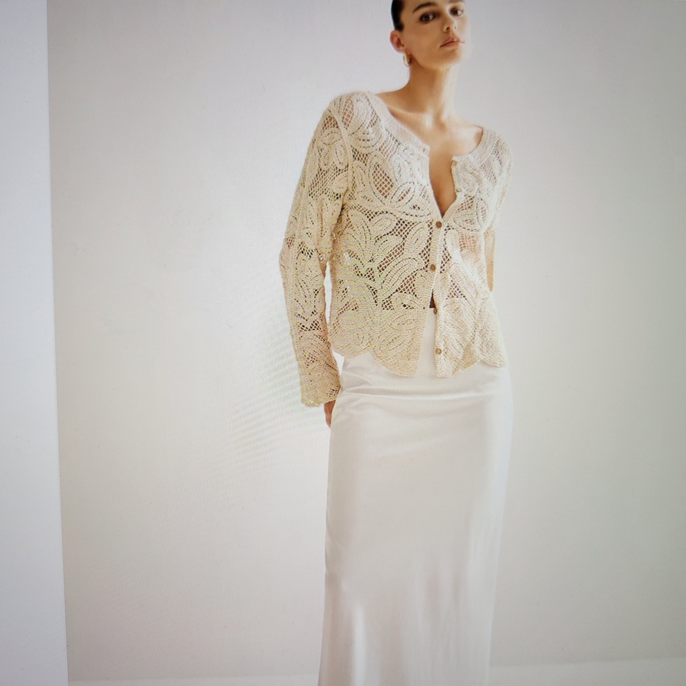 Commense Cream Lace Cardigan - Picture 3 of 11